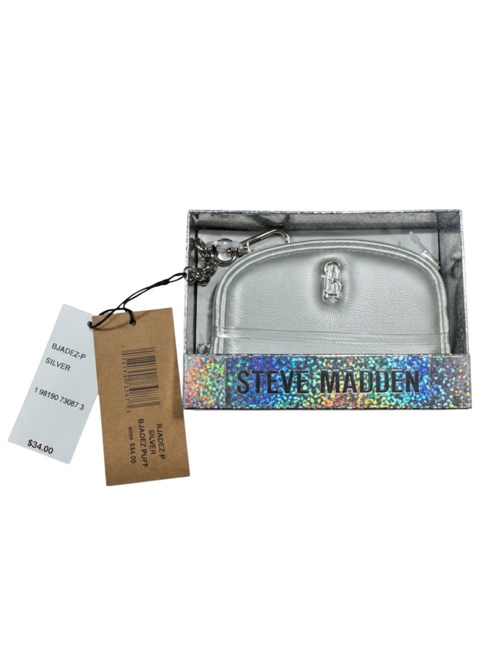 Steve Madden Metallic Silver Mini Card Case
